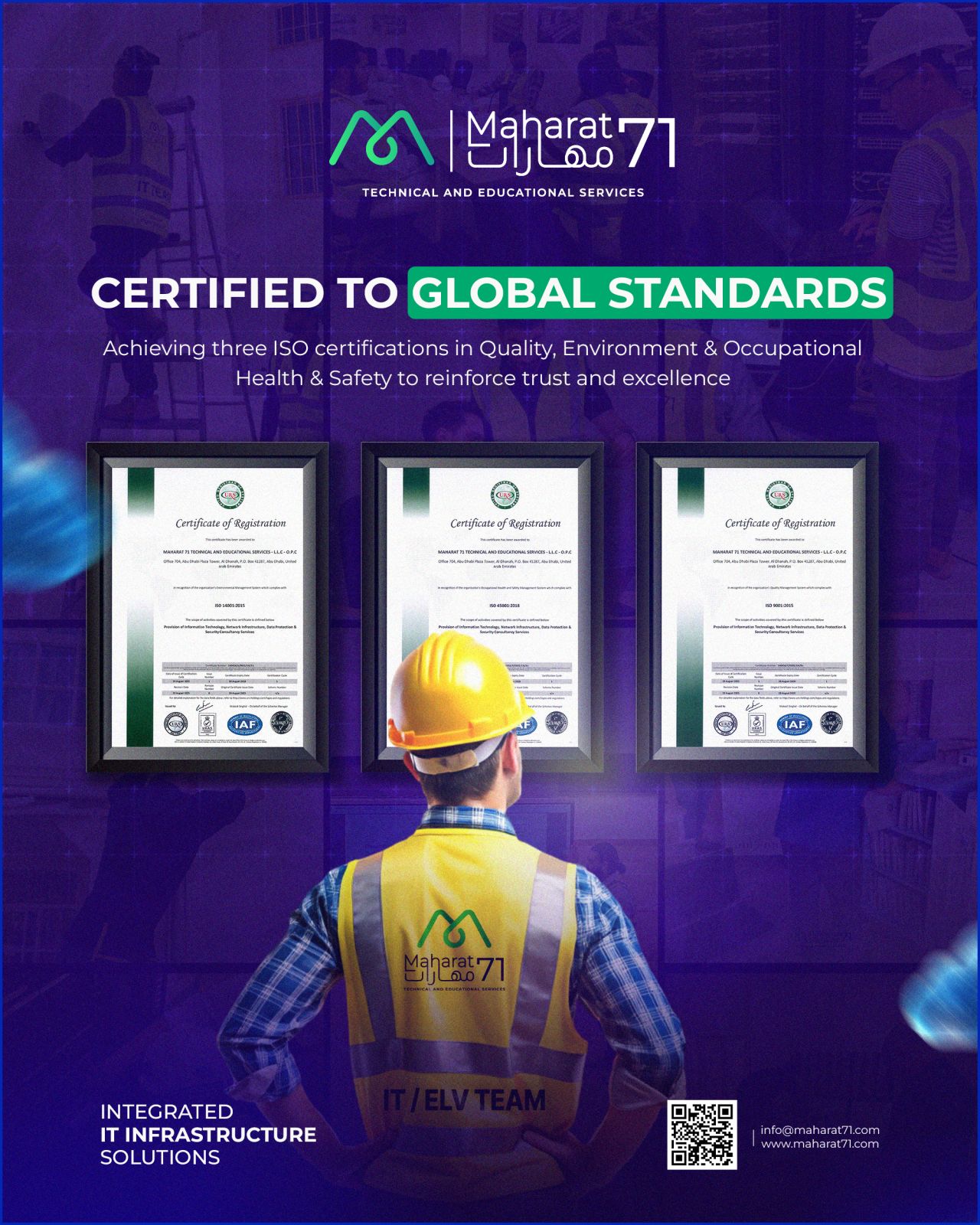 Maharat 71 Achieves Three Prestigious International ISO Certifications