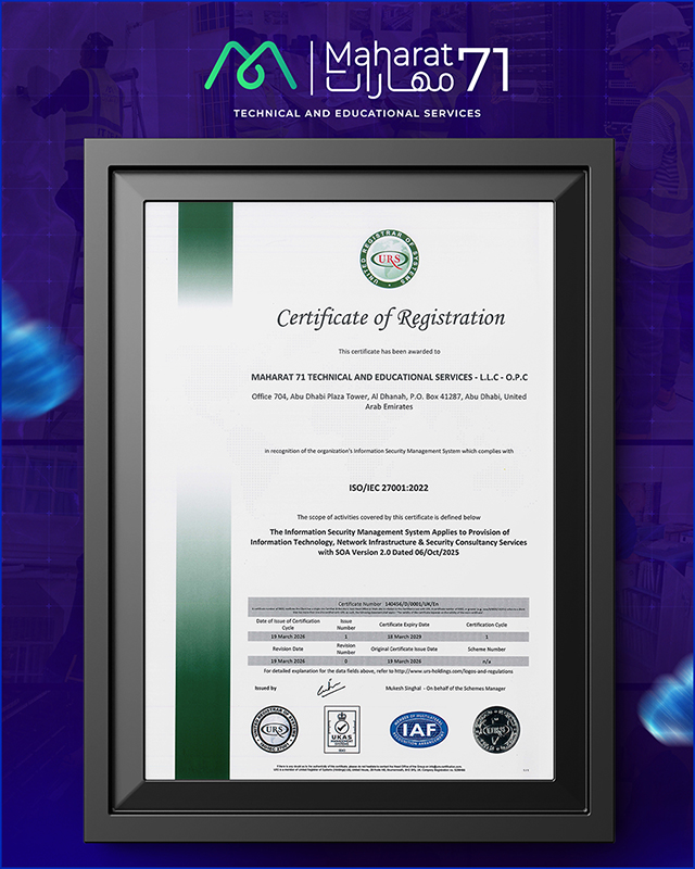 MAHARAT 71 Achieves ISO/IEC 27001:2022 Certification for Information Security Management